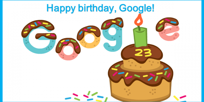 Rayakan Ulang Tahun ke-23 Google Tampilkan Doodle Bentuk Kue